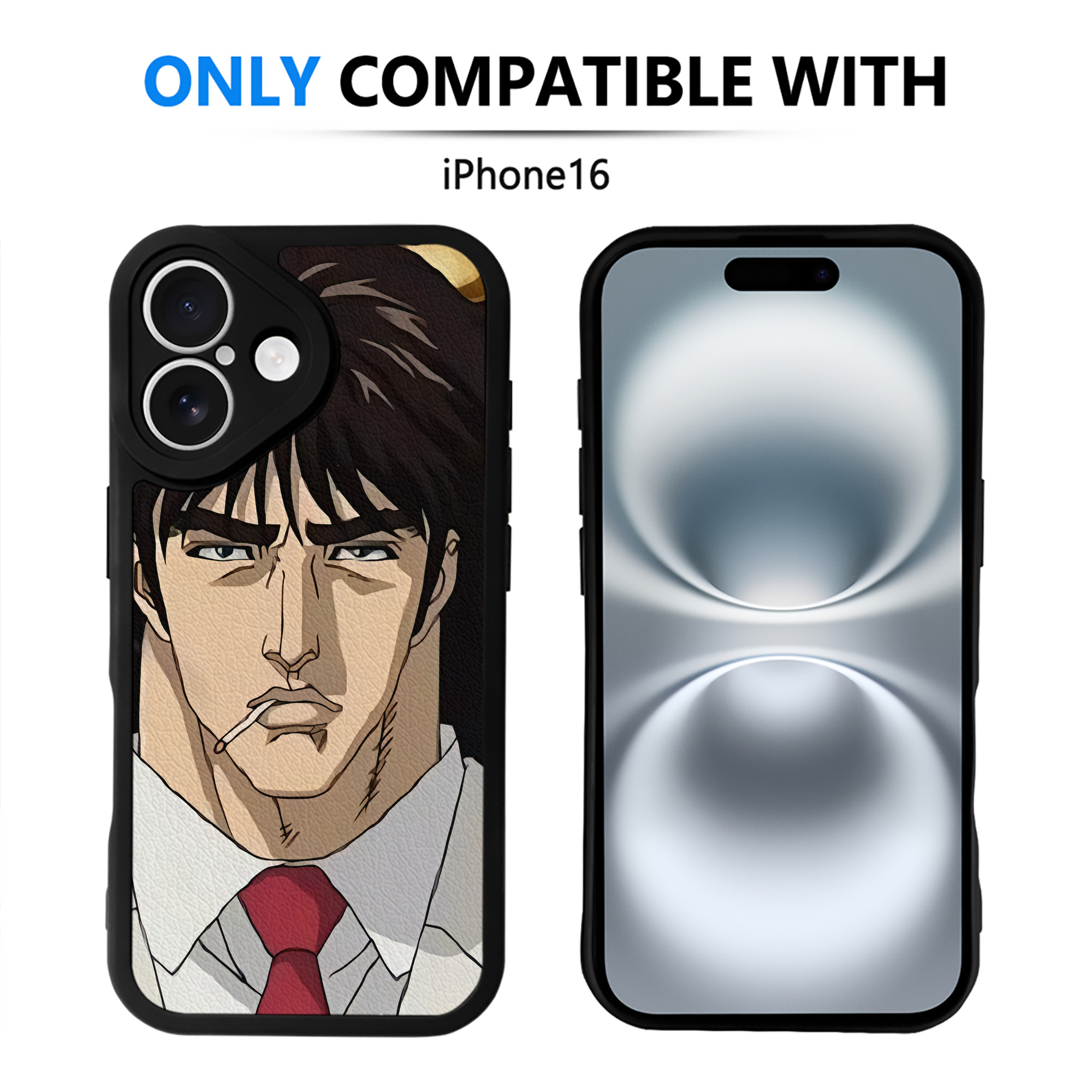 （画像用） 北斗の拳 Fist of the North Star 【iPhone 16シリーズ対応】シリコンスマホケース（レザー調） 材質：シリコン